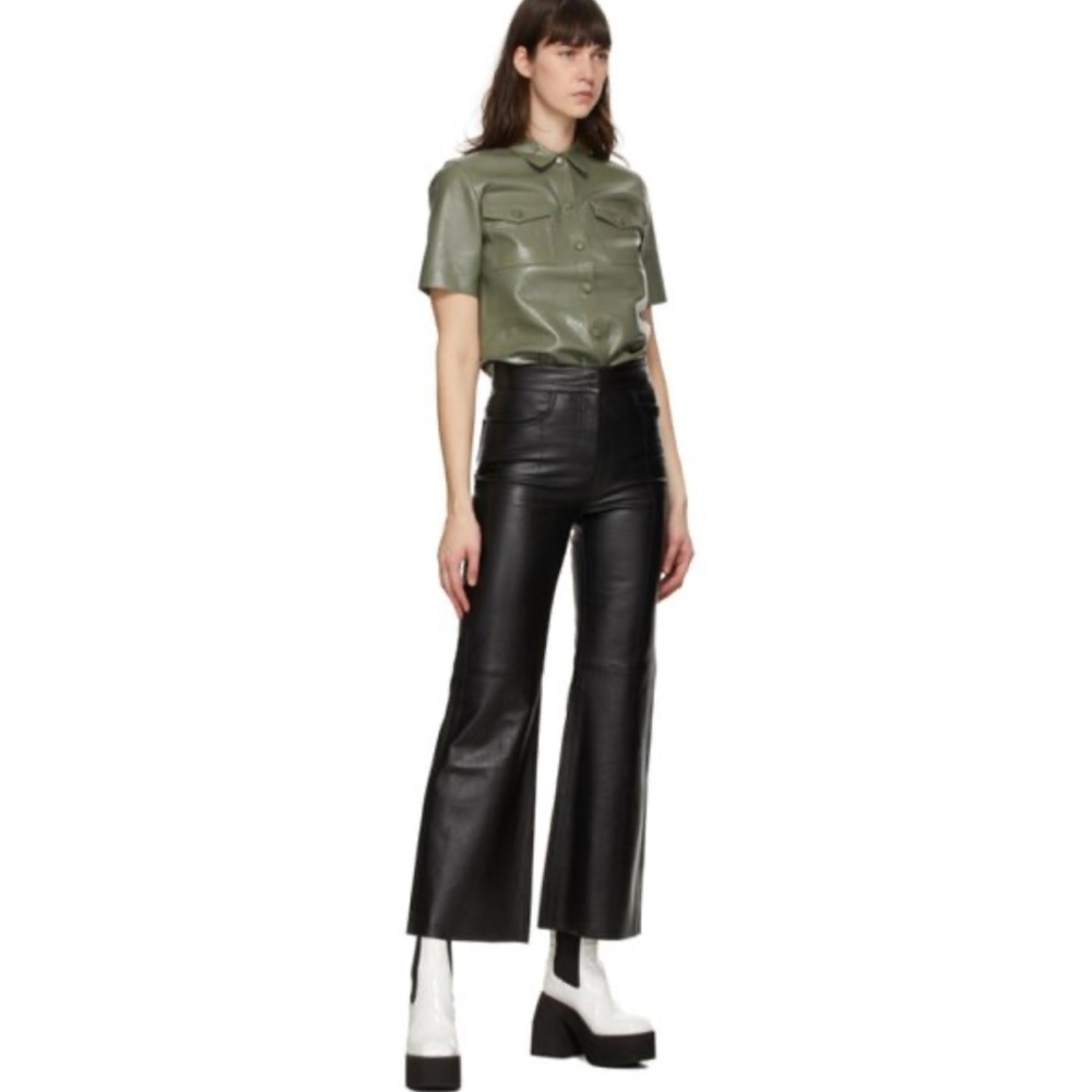 NWT Stand Studio Black Leather Eudora Pants size 36 - Picture 2 of 9